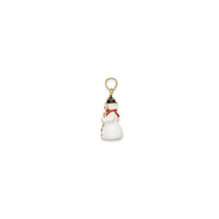 3-D Enamel Snowman Black Broom Pendant (14K)