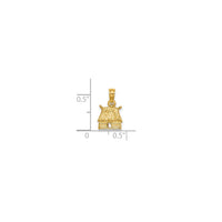 3-D Bungalow Island Hut Pendant (14K)