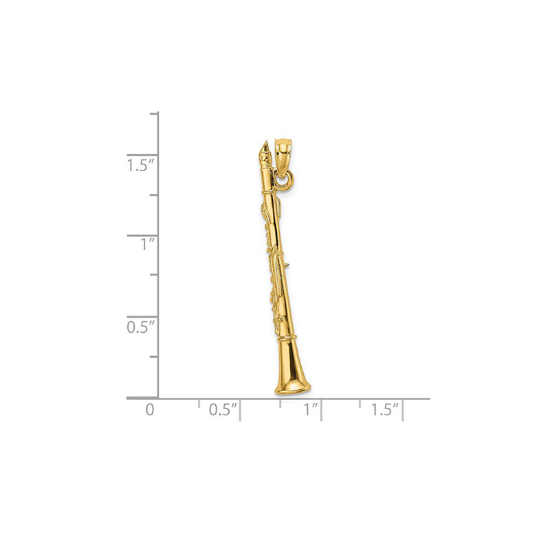 3-D Glossy Clarinet Pendant (14K)