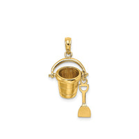 3-D Beach Bucket & Shovel Pendant (14K)