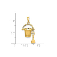 3-D Beach Bucket & Shovel Pendant (14K)