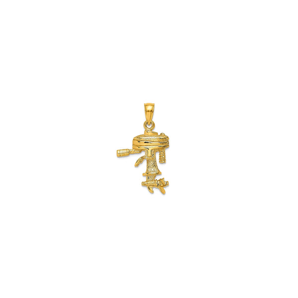 3-D Glossy Textured Boat Engine Pendant (14K)