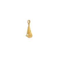 3-D Glossy Sailboat Pendant (14K)