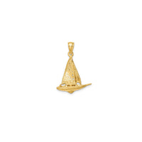 3-D Textured Sailing Boat Pendant (14K)