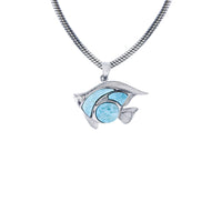 Larimar Fish Necklace (Silver)