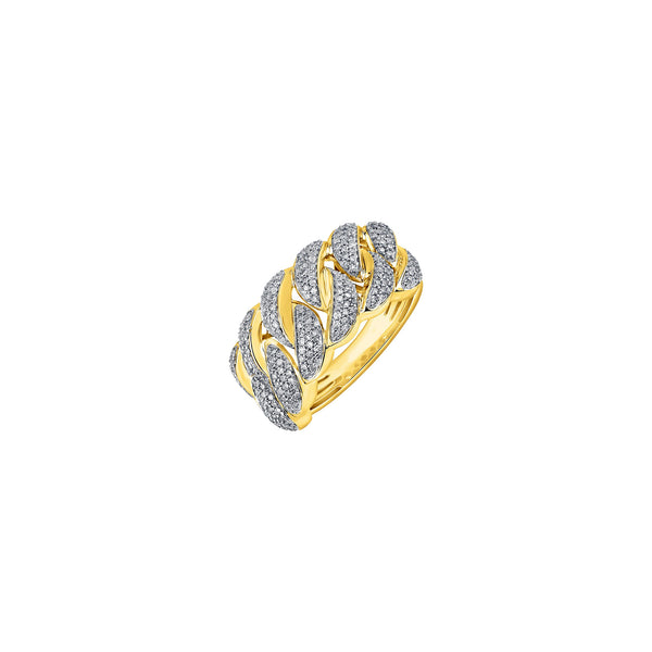 Diamond Close-Puffy Cuban Ring (14K)