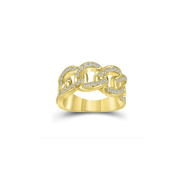 Diamond Open Cuban Ring (14K)