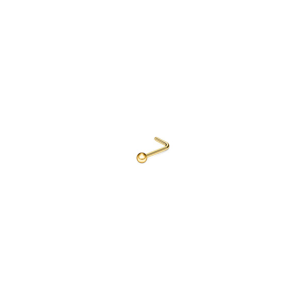 L Shaped Ball Stud Nose Piercing (14K) Popular Jewelry New York