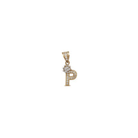 Miniature Icy Crown Initial Letter Pendant (14K)