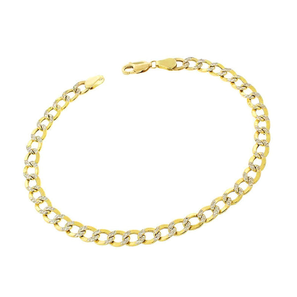 [Lightweight] Two-Tone Italian Cuban Anklet (14K)