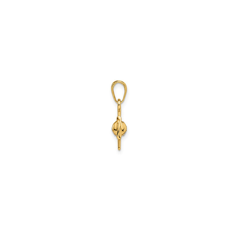 3-D Two Tone Diamond-Cuts Airplane Pendant (14K)