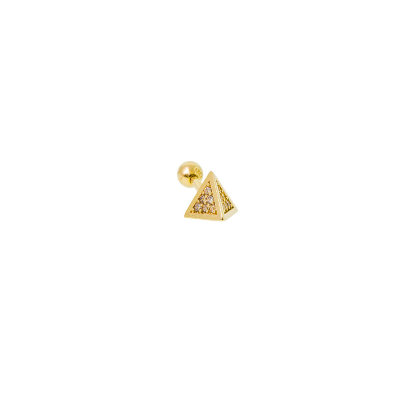 Zirconia Pyramid Ear Piercing (14K)