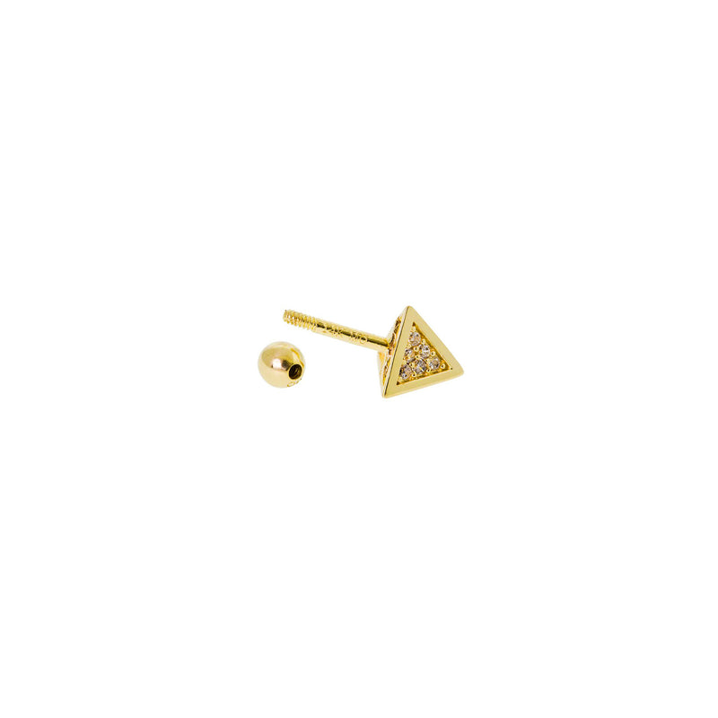 Zirconia Pyramid Ear Piercing (14K)