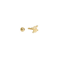 Zirconia Skull & Bones Ear Piercing (14K)