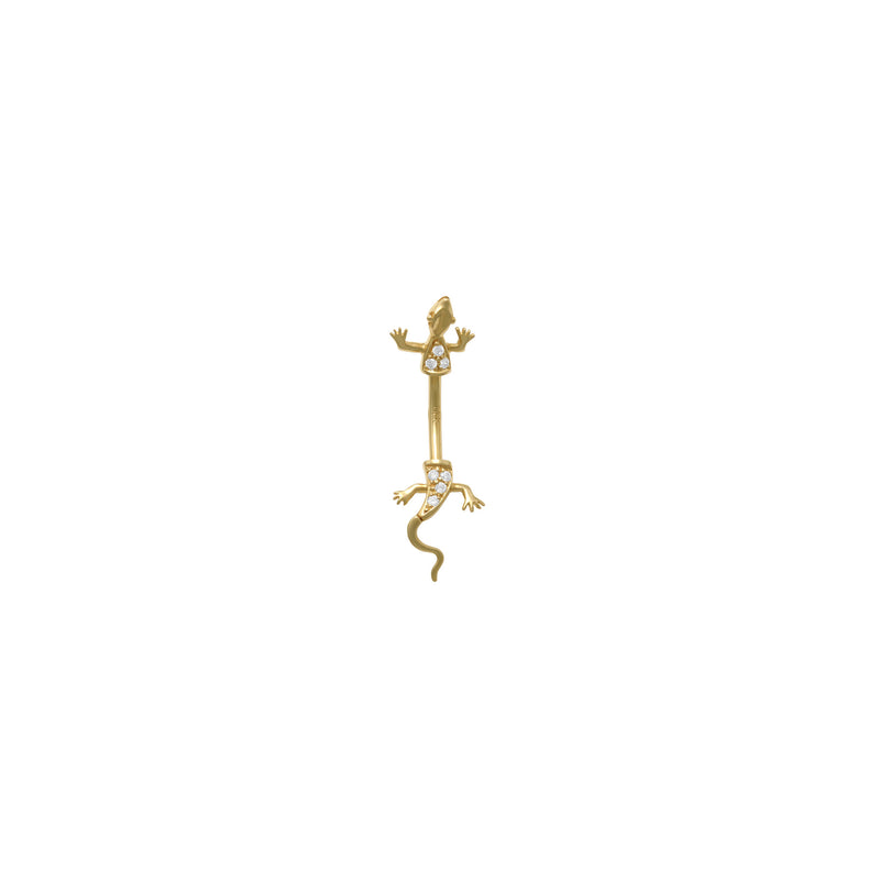 Zirconia Glossy Lizard Belly Piercing (14K)