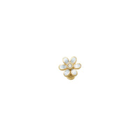 Zirconia & Enamel Daisy Flower Ear Piercing (14K)