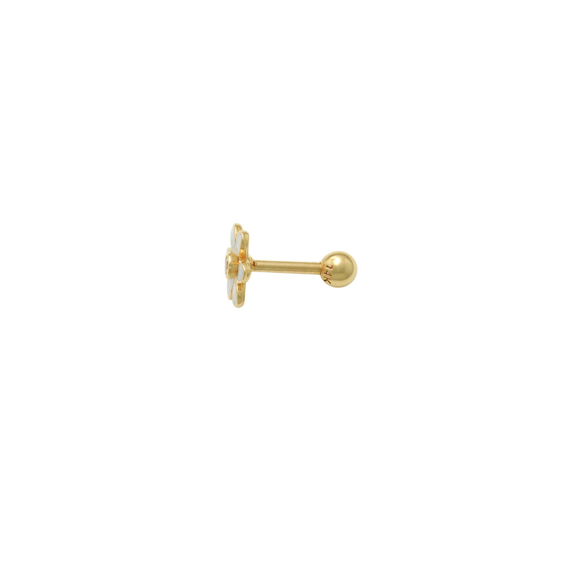 Zirconia & Enamel Daisy Flower Ear Piercing (14K)