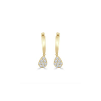 Diamond Drop Huggie Earrings (14K)