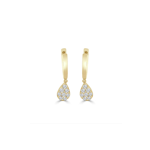 Diamond Drop Huggie Earrings (14K)