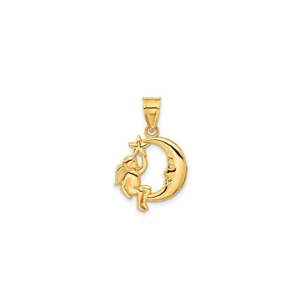 Angel with the Moon & Star Pendant (14K)