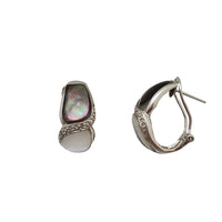 Mother of Pearl Omega Back Earrings (14K)