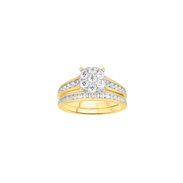 Diamond Cluster Two-Piece-Set Engagement Ring (14K)