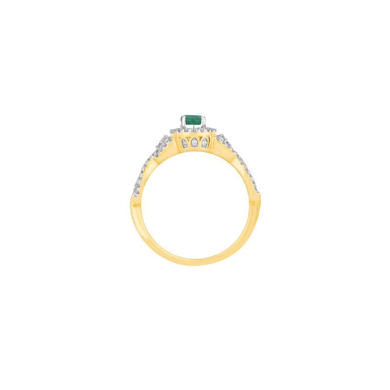 Diamond Two-Tone Emerald Engagement Ring (14K)