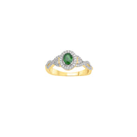 Diamond Two-Tone Emerald Engagement Ring (14K)