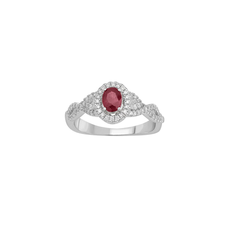 Diamond Ruby Engagement Ring (14K)