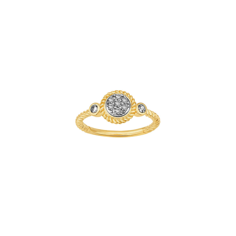 Diamond Bezel Braided Engagement Ring (14K)