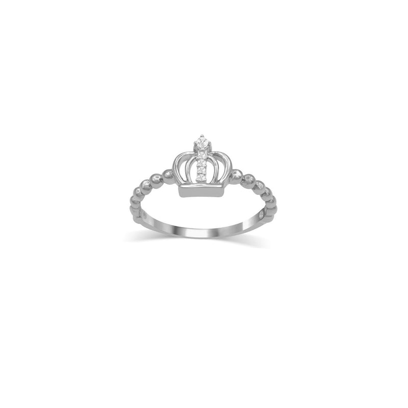 Diamond Beaded Crown Ring (14K)