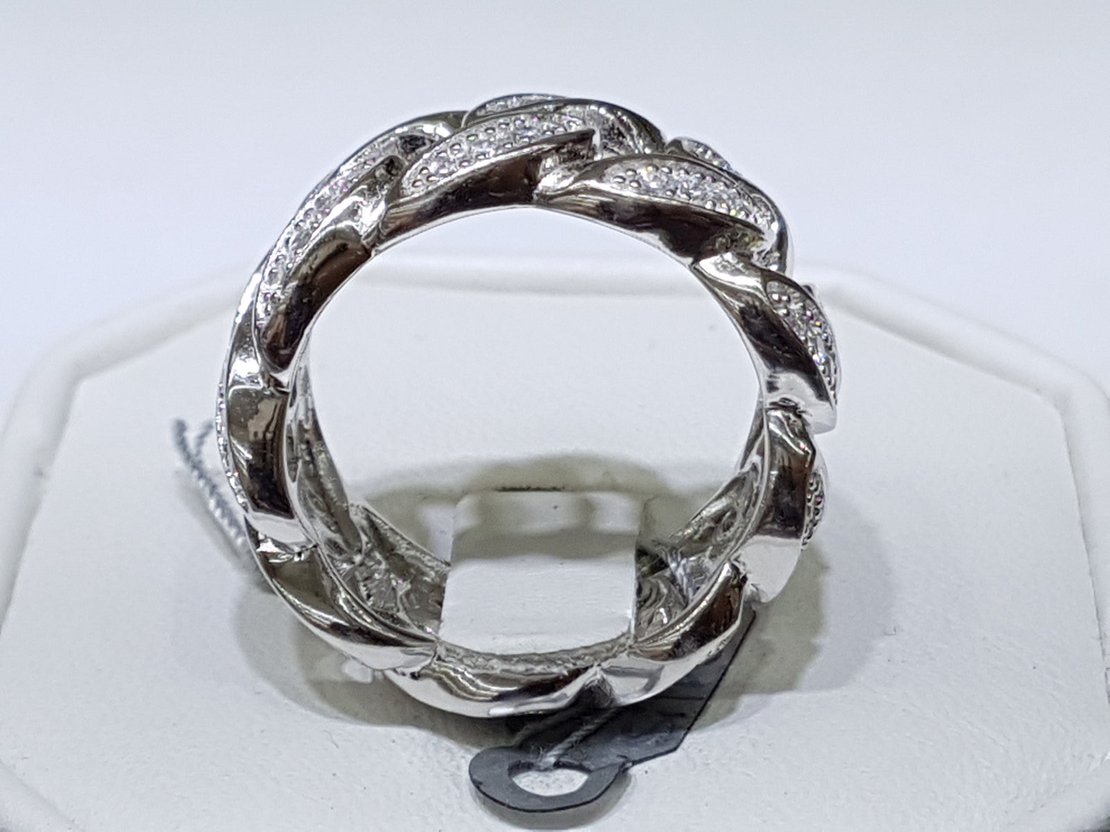 Cuban link fashion silver ring