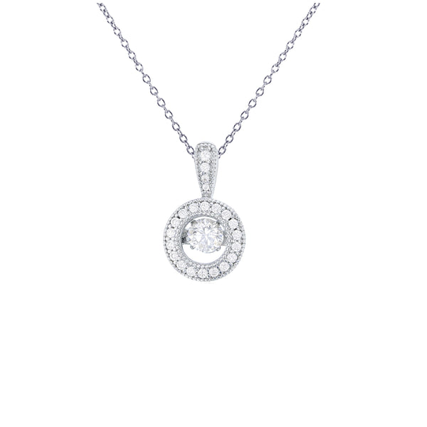 Milgrain Circle Necklace (Silver)