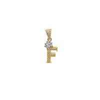 Miniature Icy Crown Initial Letter Pendant (14K)