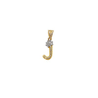 Miniature Icy Crown Initial Letter Pendant (14K)