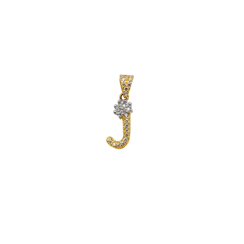 Miniature Icy Crown Initial Letter Pendant (14K)