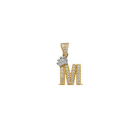 Miniature Icy Crown Initial Letter Pendant (14K)