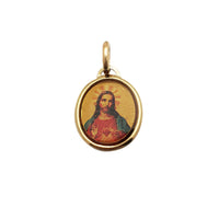 Oval Jesus Portrait Pendant (14K)