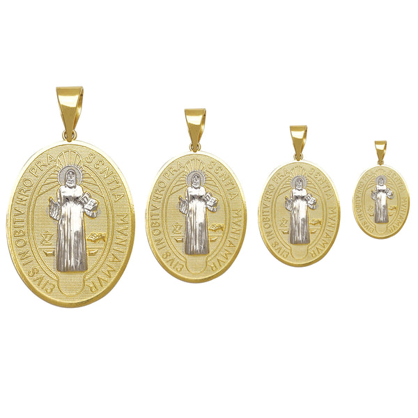 Oval Saint Benedict Medallion Pendant (14K) Popular Jewelry New York