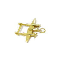 P-39 Aircraft Pendant (14K) 14 Karat Yellow Gold, Popular Jewelry New York