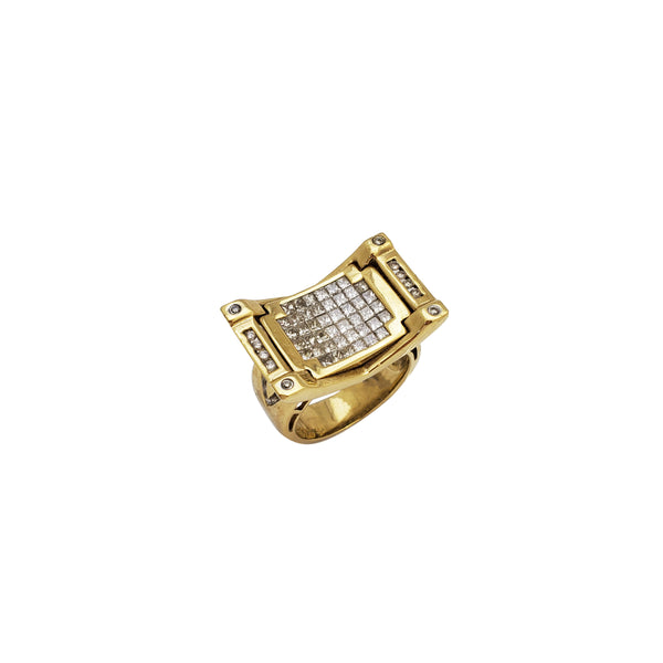 Princess Cut Invisible Setting Diamond Men's Ring (14K)