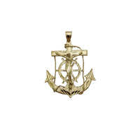 Diamond Cut Jesus Anchor Pendant (14K)