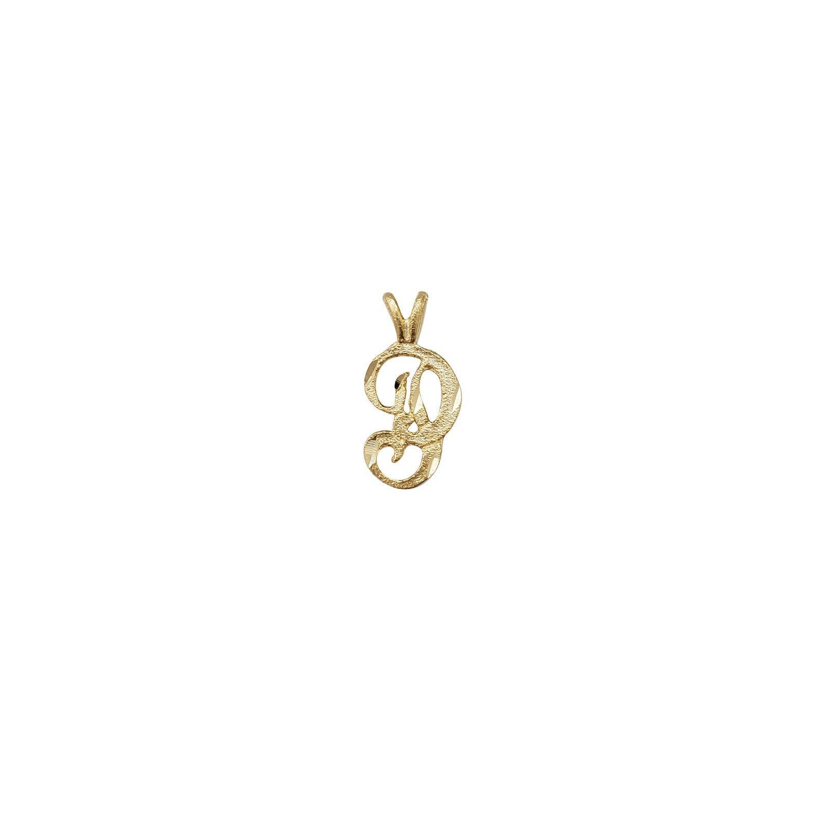 14K Gold popular Block Initial Diamond Cut Letter Y Charm Pendant