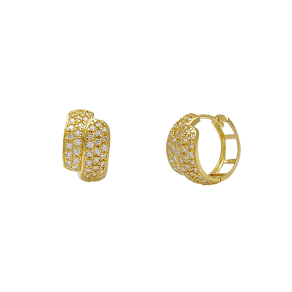 Pave Bypass Huggie Earrings (14K) Popular Jewelry New York