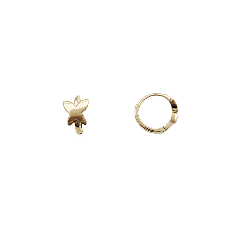 Plain Butterfly Huggie Earrings (14K)