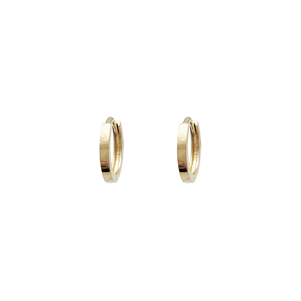 Solid Gold Small Plain Gold Hoops/Huggie Earring, 14K Yellow Gold Handmade  | eBay