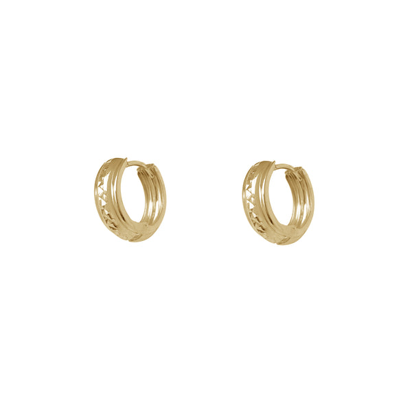 Puffy Faceted Huggie Earrings (14K) Popular Jewelry New York