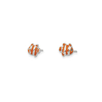 Enamel Clown Fish Stud Earrings (Silver)