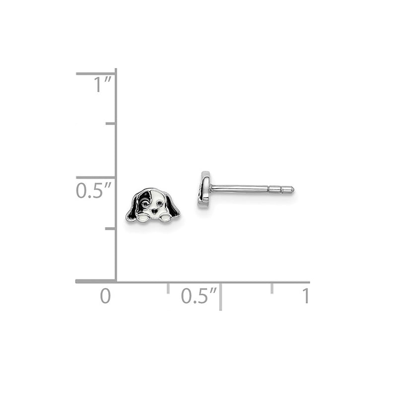 Enamel Dalmatian Dog Stud Earrings (Silver)