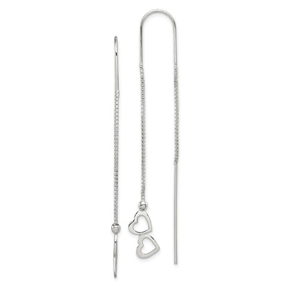 Drop Heart Earrings (Silver 925)